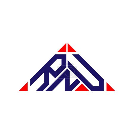 Ilustración de Diseño creativo del logotipo de la letra de RNU con gráfico vectorial, logotipo simple y moderno de RNU. - Imagen libre de derechos