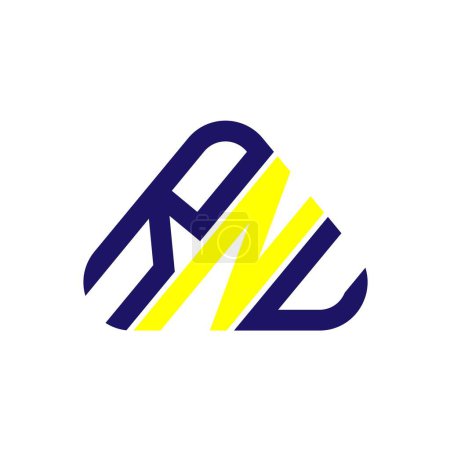 Ilustración de Diseño creativo del logotipo de la letra de RNU con gráfico vectorial, logotipo simple y moderno de RNU. - Imagen libre de derechos