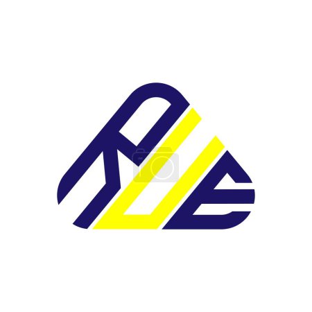 Ilustración de Diseño creativo del logotipo de la letra RUE con gráfico vectorial, logotipo RUE simple y moderno. - Imagen libre de derechos