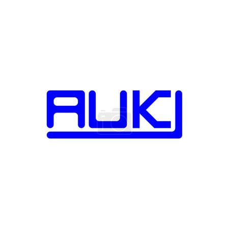 Téléchargez les illustrations : AUK letter logo creative design with vector graphic, AUK simple and modern logo. - en licence libre de droit