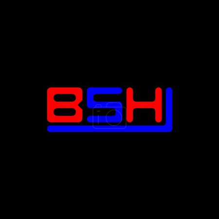 Illustration for BSH letter logo creative design with vector graphic, BSH simple and modern logo. - Royalty Free Image