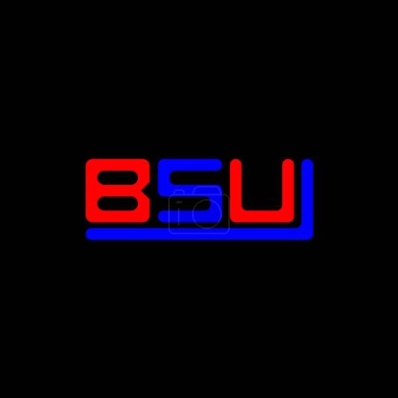 Illustration for BSU letter logo creative design with vector graphic, BSU simple and modern logo. - Royalty Free Image