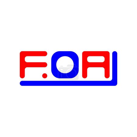 Illustration for FOA letter logo creative design with vector graphic, FOA simple and modern logo. - Royalty Free Image