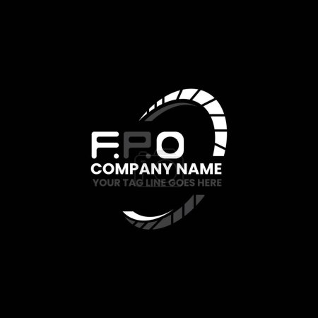 Téléchargez les illustrations : FPO lettre logo design créatif avec graphique vectoriel, FPO logo simple et moderne. FPO design alphabet luxueux - en licence libre de droit