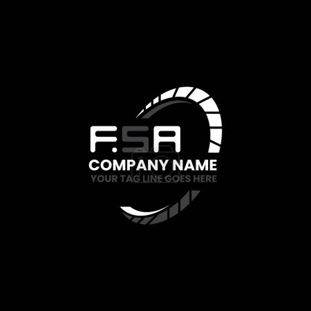Illustration for FSA letter logo creative design with vector graphic, FSA simple and modern logo. FSA luxurious alphabet design - Royalty Free Image