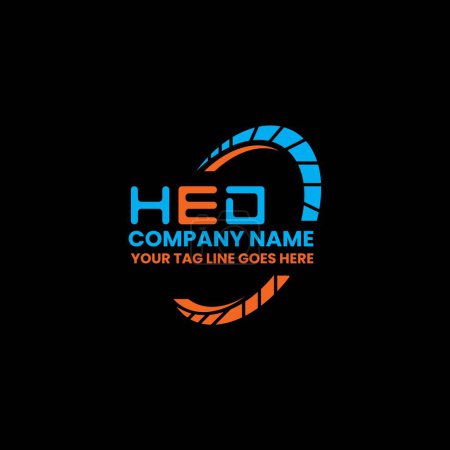 Téléchargez les illustrations : Logo lettre HED design créatif avec graphique vectoriel, logo simple et moderne HED. HED design alphabet luxueux - en licence libre de droit