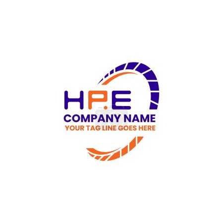 Ilustración de Diseño creativo del logotipo de la letra de HPE con gráfico vectorial, logotipo simple y moderno de HPE. Diseño de alfabeto de lujo HPE - Imagen libre de derechos