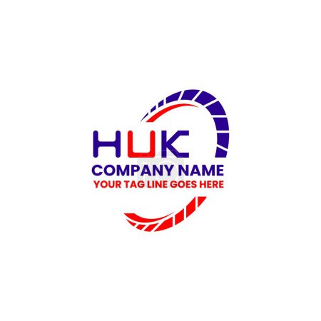 Ilustración de Diseño creativo del logotipo de la letra de HUK con gráfico vectorial, logotipo simple y moderno de HUK. Diseño de alfabeto de lujo HUK - Imagen libre de derechos