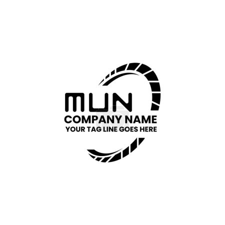 Ilustración de Diseño creativo del logotipo de la letra MUN con gráfico vectorial, logotipo simple y moderno MUN. Diseño de alfabeto de lujo MUN - Imagen libre de derechos