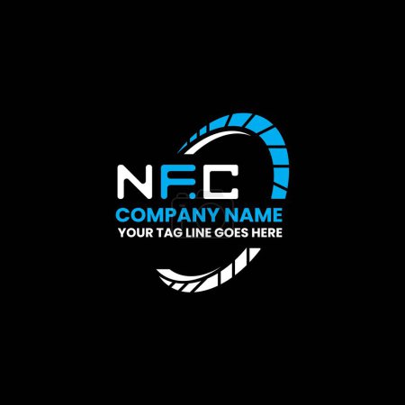 Ilustración de Diseño del vector del logotipo de la letra de NFC, logotipo simple y moderno de NFC. NFC diseño de alfabeto de lujo - Imagen libre de derechos