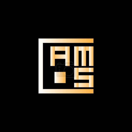 Téléchargez les illustrations : Design vectoriel de logo AMS lettre, logo AMS simple et moderne. AMS design alphabet luxueux - en licence libre de droit