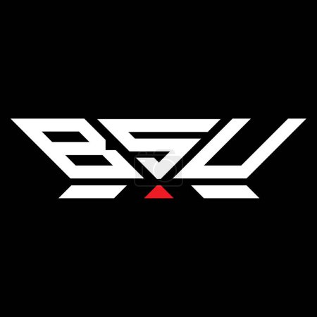 Illustration for BSU letter logo vector design, BSU simple and modern logo. BSU luxurious alphabet design - Royalty Free Image