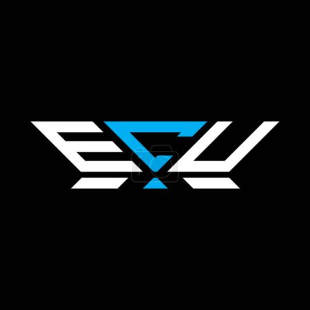 ECU Brief Logo Vektor-Design, ECU einfache und moderne Logo. Luxuriöses Alphabet-Design  