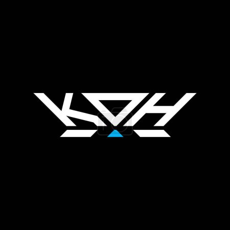 KOH Letter Logo Vektordesign, KOH einfaches und modernes Logo. KOH luxuriöses Alphabet-Design  