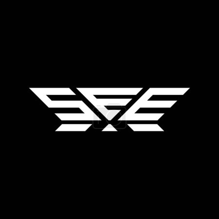 Diseño vectorial del logotipo de la letra SEE, SEE logotipo simple y moderno. VER diseño de alfabeto de lujo  