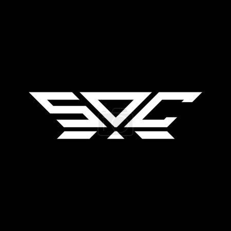 Diseño del vector del logotipo de la letra SOC, SOC simple y moderno logotipo. SOC diseño de alfabeto de lujo  
