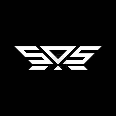 SOS Brief Logo Vektordesign, SOS einfaches und modernes Logo. SOS luxuriöses Alphabet-Design  
