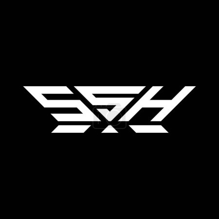 Diseño vectorial del logotipo de la letra SSH, logotipo simple y moderno de SSH. SSH diseño de alfabeto de lujo  