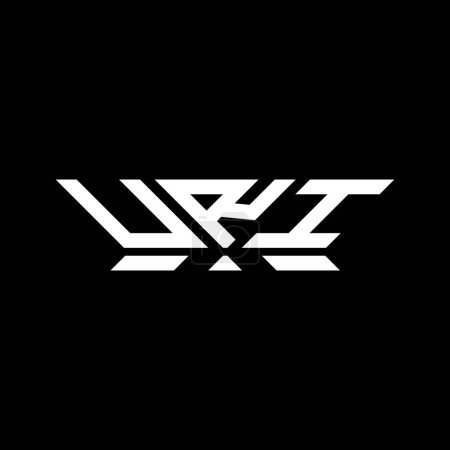 Diseño del vector del logotipo de la letra URI, URI simple y moderno logotipo. URI diseño de alfabeto de lujo  