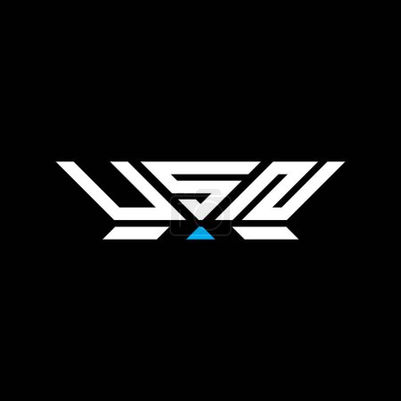 USN Brief Logo Vektor-Design, USN einfaches und modernes Logo. USN luxuriöses Alphabet-Design  