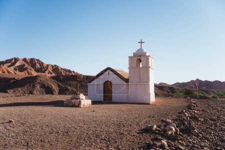 San Isidro church in the middle of the desert in San Pedro de Atacama, Chile
