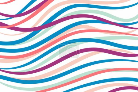 Illustration for Abstract background with colorful wave lines. Screensaver template, presentation background, design element - Royalty Free Image