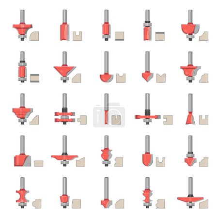Photo for Router Bits Icon Set - Royalty Free Image