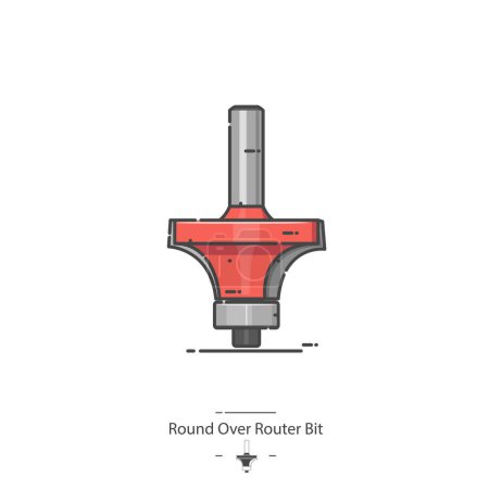 Photo for Roundover Router Bit- Line color icon - Royalty Free Image
