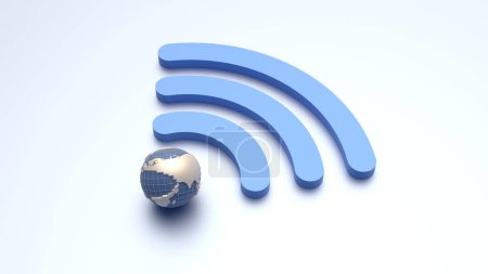 Photo for 3d illustration. Wifi logo. Wireless connection sign. - Royalty Free Image