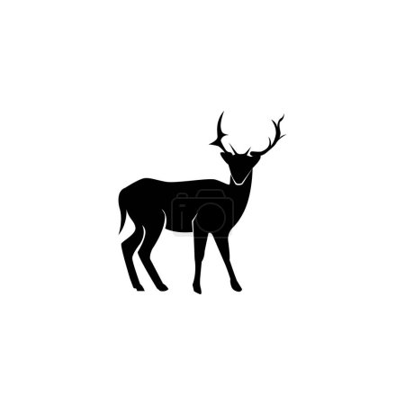 Ilustración de Icono de ciervo negro diseño vector ilustración - Imagen libre de derechos