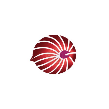 Foto de Icono de cebolla roja logo color ilustración diseño vector - Imagen libre de derechos