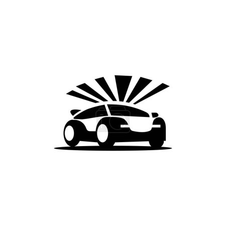 solar power car logo design vector abstract illustration