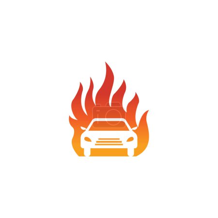 Ilustración de Hot car logo abstract design vector illustration fire - Imagen libre de derechos