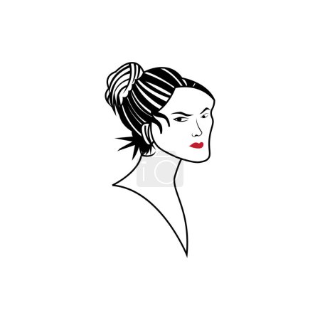 Foto de Fashion woman hair line design illustration vector element - Imagen libre de derechos