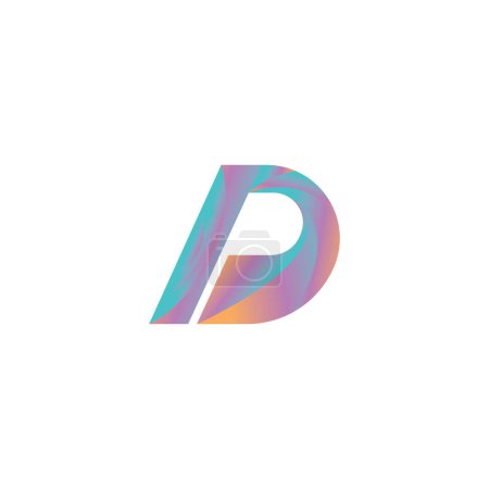 Foto de D letter logo template gradient color web design vector - Imagen libre de derechos