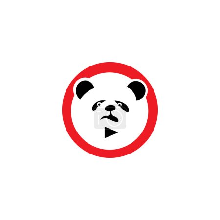 Téléchargez les illustrations : Illustration vectorielle de conception abstraite logo panda vidéo - en licence libre de droit