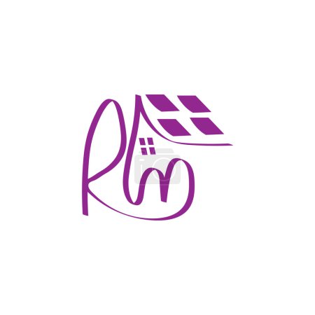 Ilustración de RM logo casa vector abstracto ilustración diseño - Imagen libre de derechos