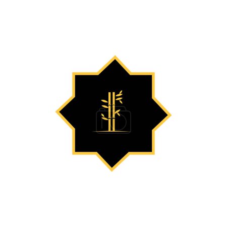 gelb Bambus religiöses Logo Design Emblem Design Vektor