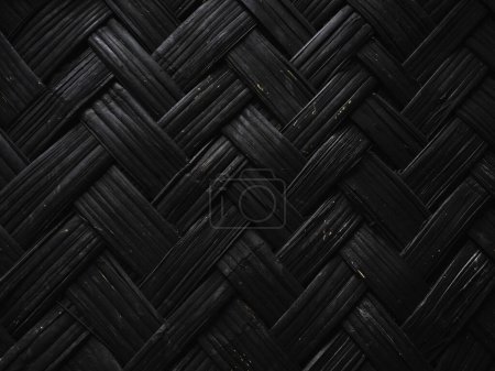 Téléchargez les photos : Texture osier Modèle artisanal Fond noir - en image libre de droit