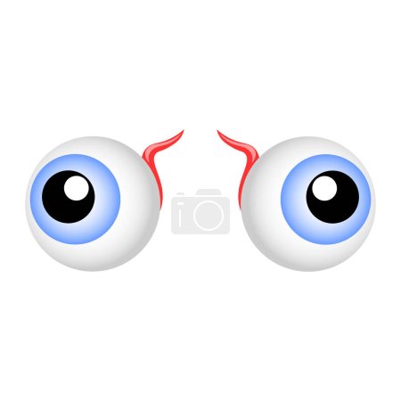 Illustration for The human eye is the organ of vision, medicine, ophthalmologist, pupils of the eyes, face, organ, glasses, spectacles, vector, illustration, isolated - Royalty Free Image