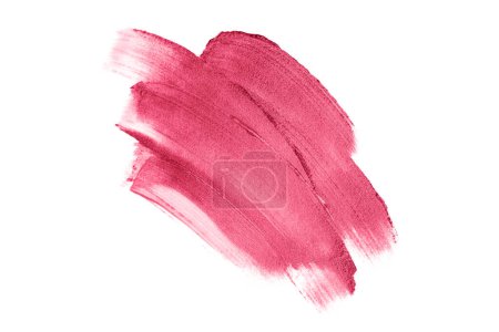 Photo for Beautiful textured red melallic strokes isolated on white background. Demonstrating Viva Magenta - trendy color of the year 2023 - Royalty Free Image