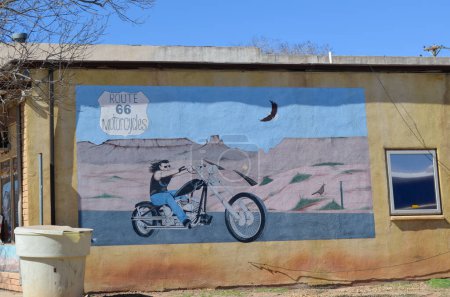 Foto de Ruta 66 tiendas antiguas, señales de motel y lugares abandonados - Imagen libre de derechos
