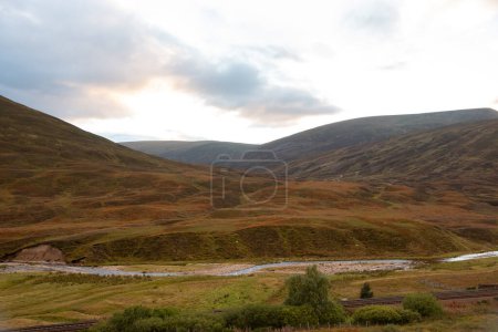 Téléchargez les photos : Paysage brun automnal dans les Highlands, Écosse - en image libre de droit