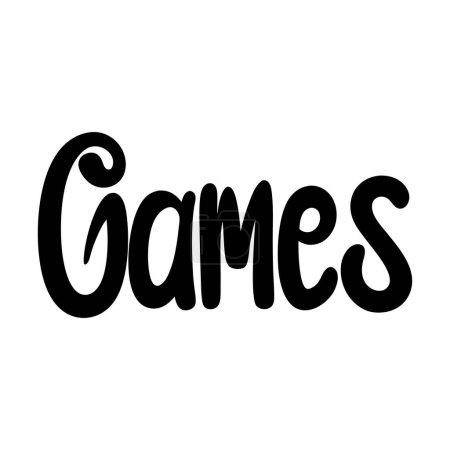 Games lettering. Sticker for social media content. Vector hand drawn illustration design.