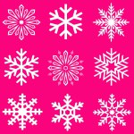 white snowflakes on pink ground seamless pattern