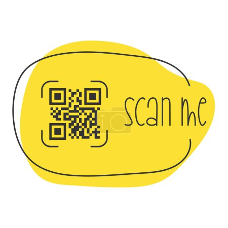 Téléchargez les photos : Code QR pour smartphone. Inscription scanner moi avec icône smartphone. Code Qr pour le paiement. Vecteur. - en image libre de droit