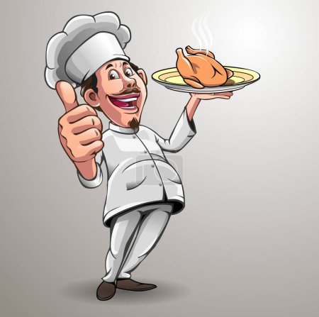 Illustration for Vector illustration, modification mascot master chef as a symbol restaurant business. - Royalty Free Image
