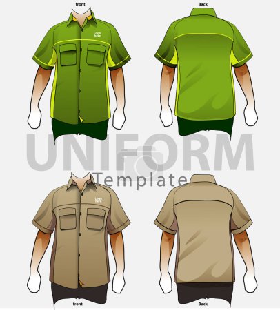 Ilustración de Ilustración del vector, uniforme de trabajo diario de los hombres. - Imagen libre de derechos