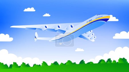 Illustration for Antonov An-225 Mriya Ukrainian Plane Illustration. Vector illustration - Royalty Free Image