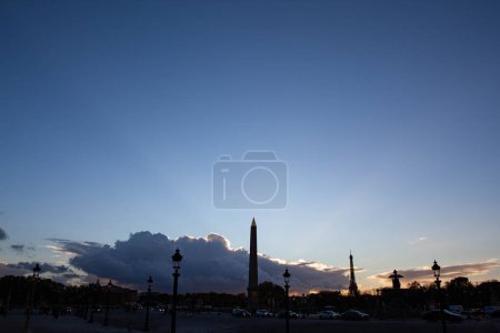 Photo for Place de la Concorde at dusk in Paris - Royalty Free Image